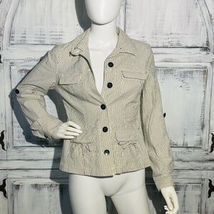 Elliott Lauren Saks Fifth Ave Jacket Pinstriped Wm 4 Adjustable Sleeves/Waist